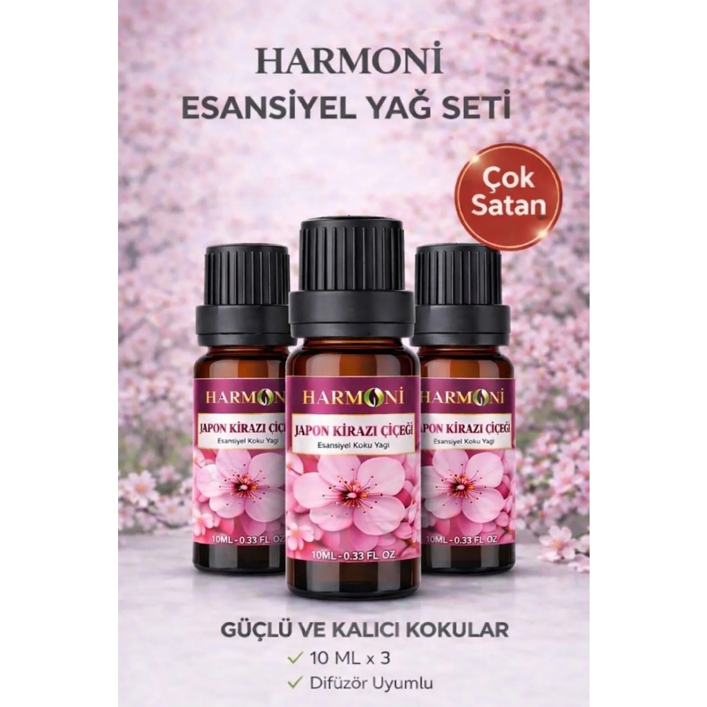Harmoni Japon Kiraz Çiçeği Esansiyel Uçucu Koku 3x10ML Difüzör Esansı Buhurdanlık Yağı ve Oda Kokusu - JAPON KİRAZ ÇİÇEĞİ Evcil Hayvan Ürünleri Fiyatı