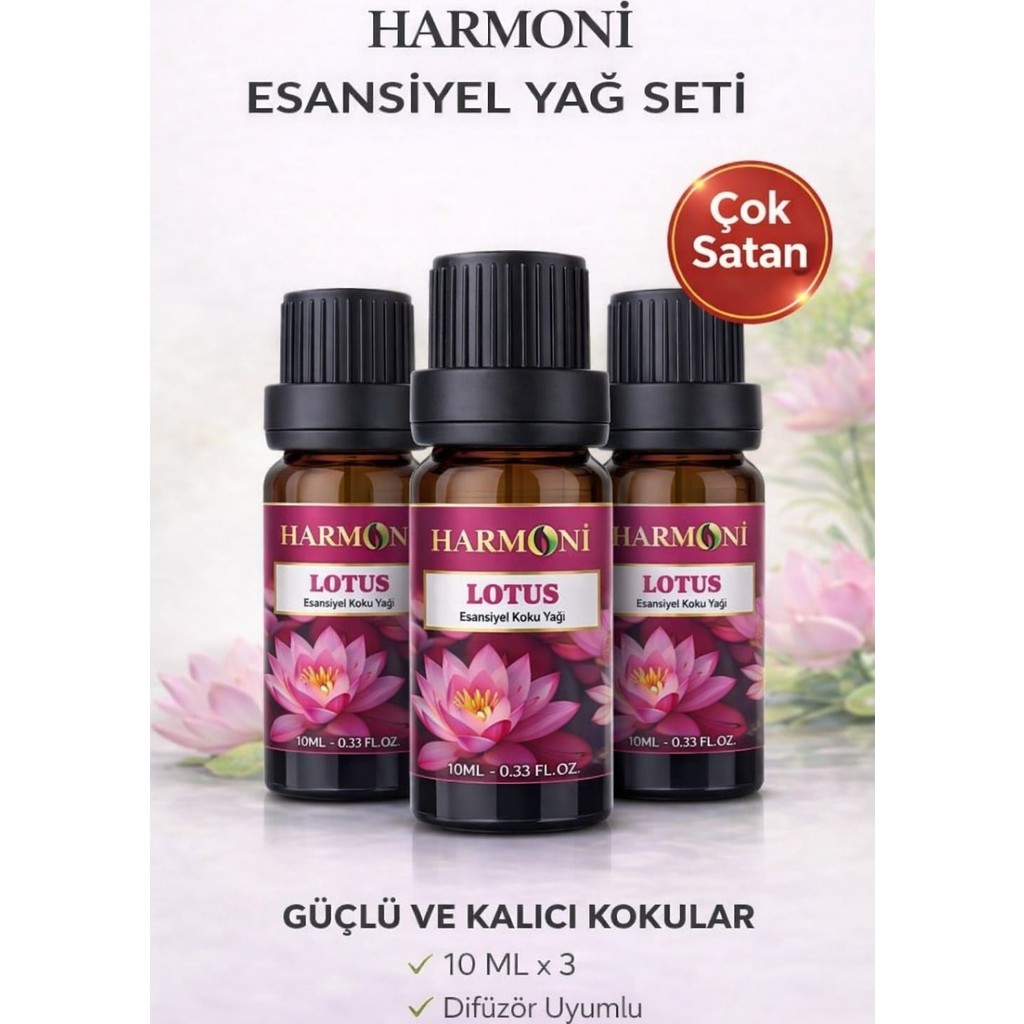 Harmoni Lotus Çiçeği Esansiyel Uçucu Koku Yağı Buhurdanlık Yağı Difüzör Esansı Ortam Oda Kokusu 3X10ML Evcil Hayvan Ürünleri Fiyatı