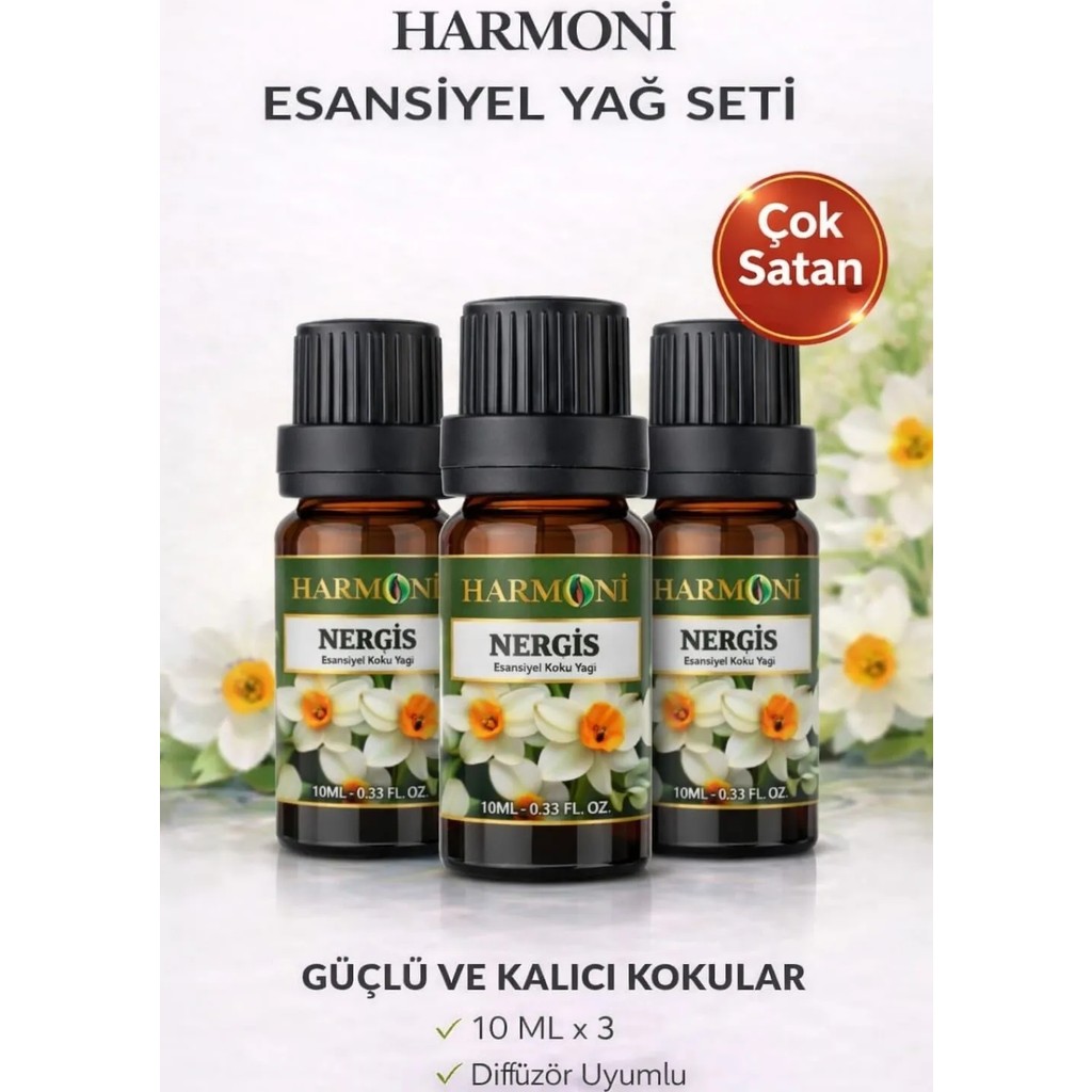 Harmoni Nergis Çiçeği Esansiyel Uçucu Koku 3X10ML Difüzör Esansı Buhurdanlık Yağı ve Oda Kokusu - NERGİS ÇİÇEĞİ Evcil Hayvan Ürünleri Fiyatı