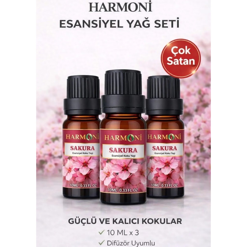 Harmoni Sakura Çiçeği Esansiyel Uçucu Koku 3X10ML Difüzör Esansı Buhurdanlık Yağı ve Oda Kokusu Evcil Hayvan Ürünleri Fiyatı