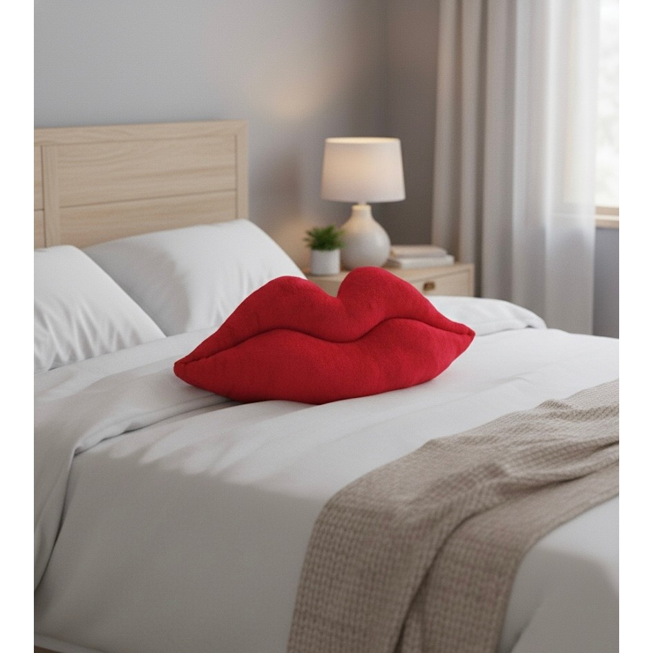 Harmoni Tekstil ULTRA BÜYÜK DUDAK YASTIK HARİKA TASARIM SEVGİLİYE HEDİYE ODANA DEKOR - Kırmızı - 60 x 40 cm Yastık Kılıfı Fiyatı