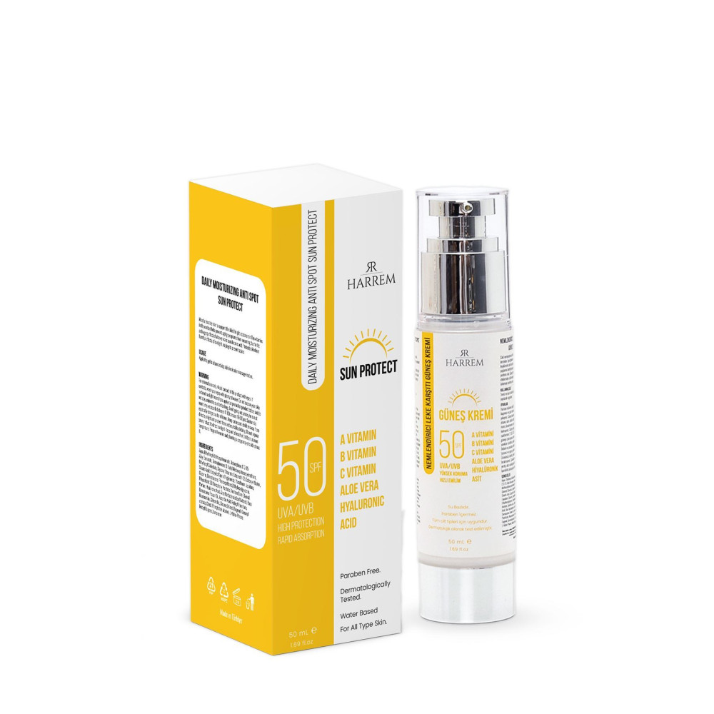 Harrem Nemlendirici Leke Karşıtı Güneş Kremi Spf50 Gül Mayası Bazı 50 ml Güneş Kremleri ve Losyonları Fiyatı