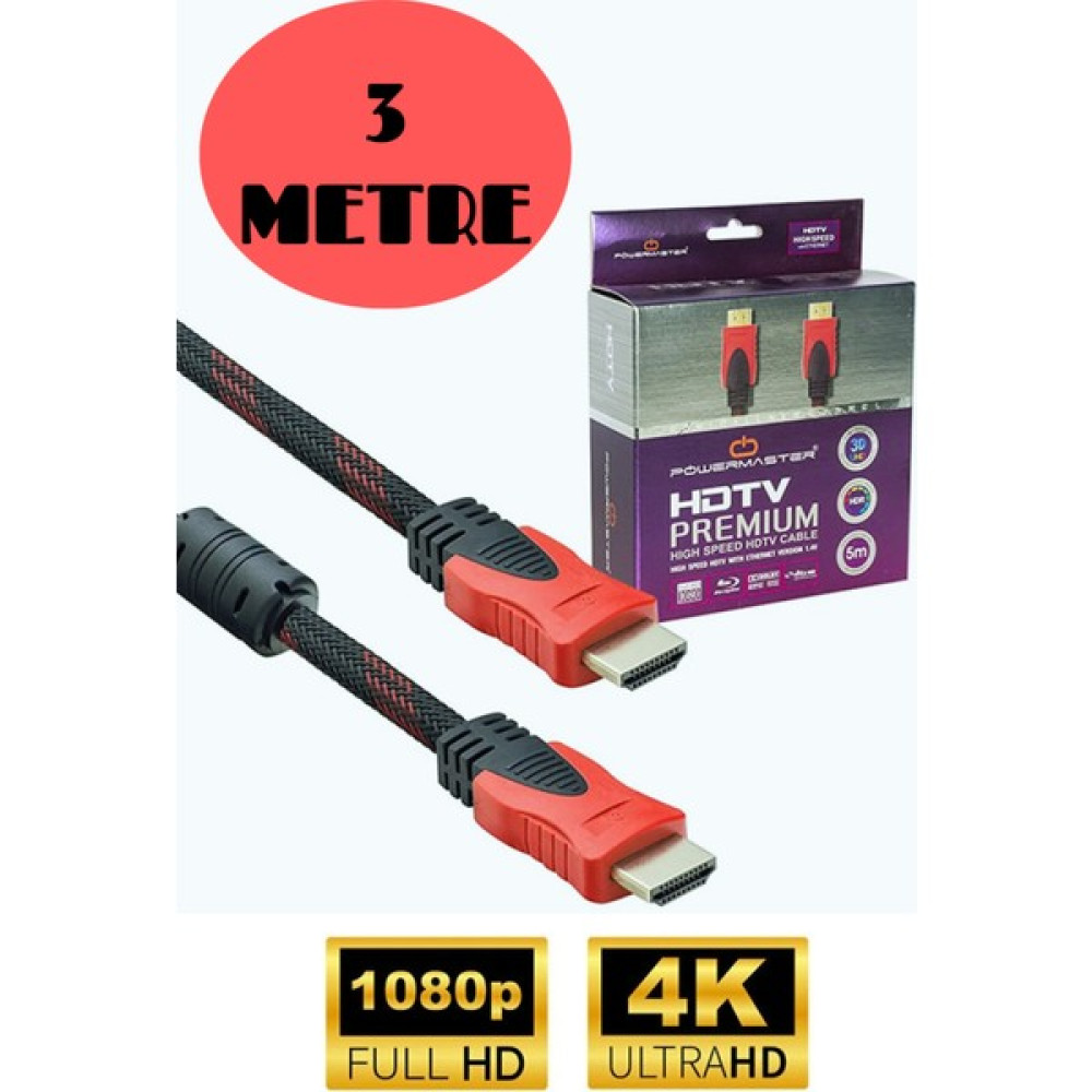 Harry HDMI Kablo 1.kalite 3D 4K 1080P Monitör Uydu Alıcısı Pc Uyumlu HDMI Kablosu - 3 m HDMI Kablo Fiyatı