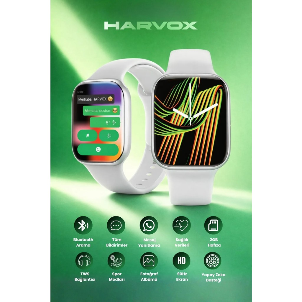 Harvox 11 Pro+ Akıllı Saat Iphone ve Android Tüm Telefonlara Uyumlu - Gümüş Cep Telefonu Fiyatı