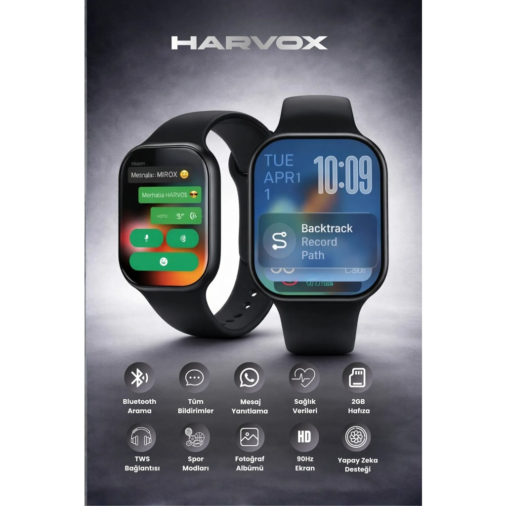 Harvox 11 Pro+ Akıllı Saat Iphone ve Android Tüm Telefonlara Uyumlu - Siyah Cep Telefonu Fiyatı