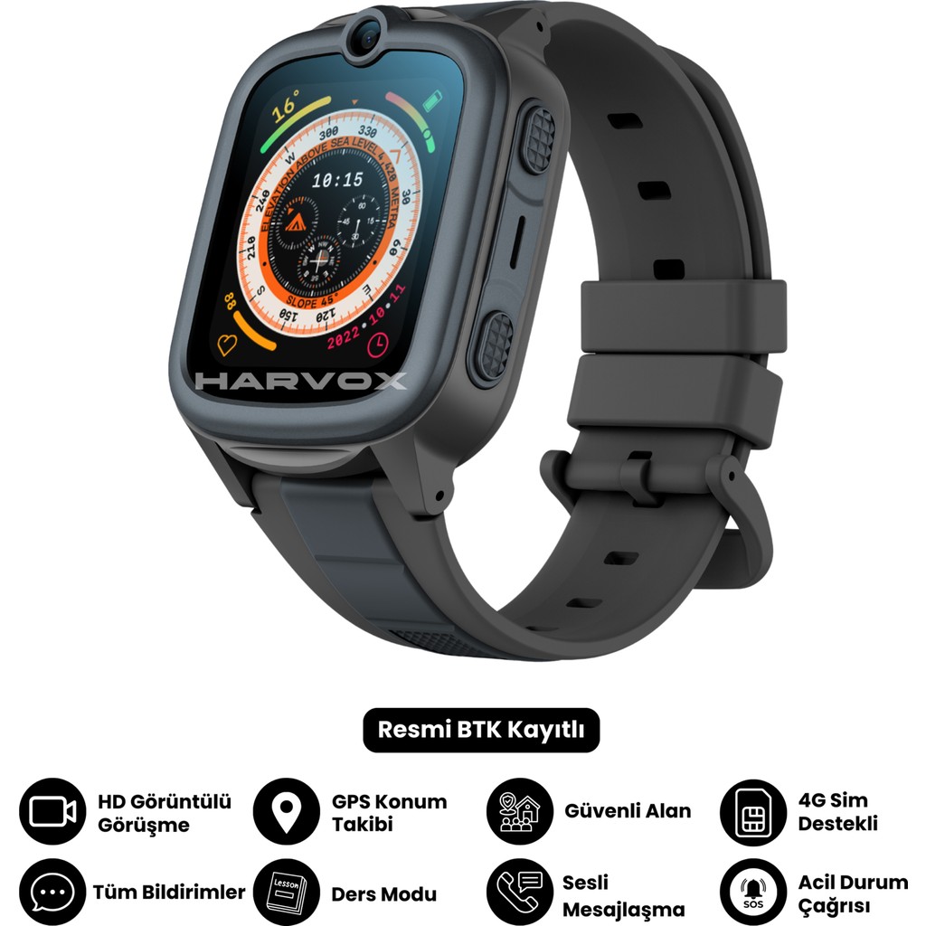 Harvox Hx Kids 4g Pro Sim Kartlı Harvox Akıllı Çocuk Saati Gps Konum Takibi Arama Konuşma 4g Destek - Siyah Diğer Fiyatı