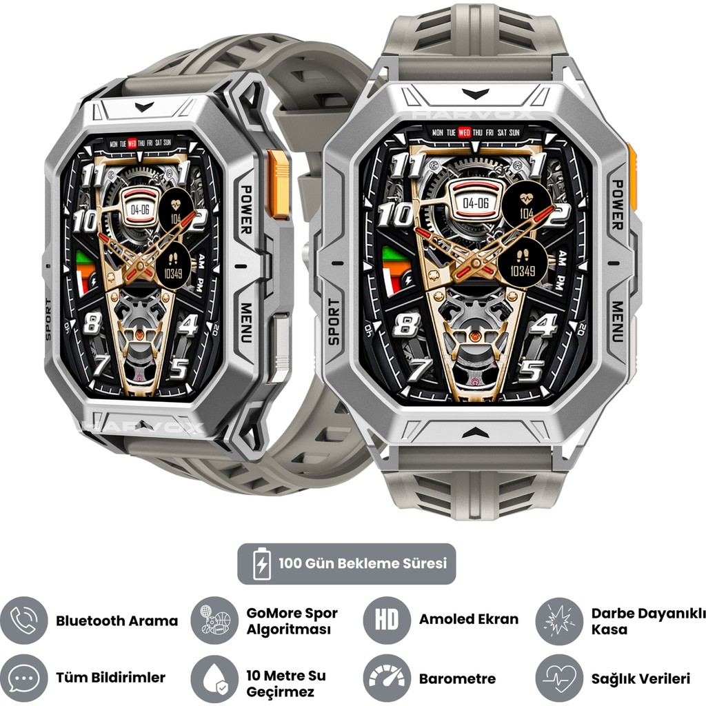 Harvox Watch X1 Pro Akıllı Saat Apple iPhone ve Android Tüm Telefonlara Uyumlu - Gümüş Cep Telefonu Fiyatı