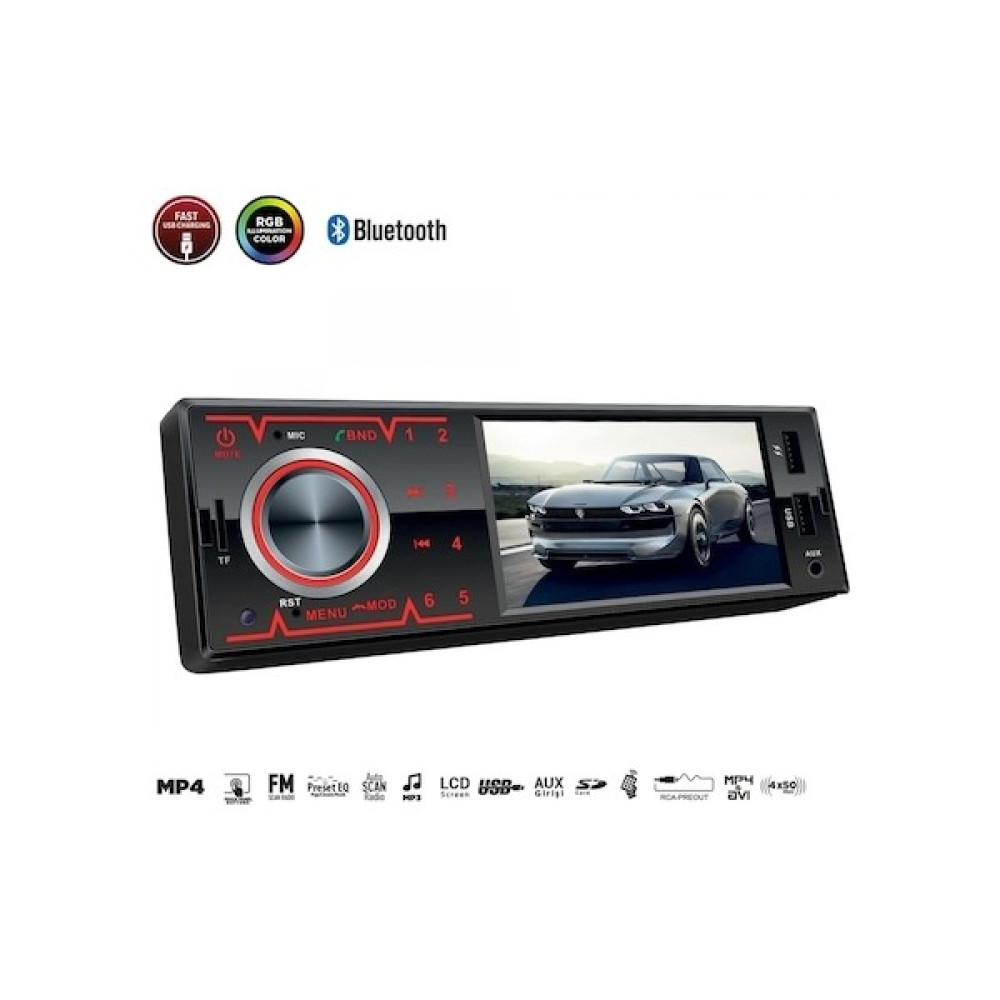 Harward HR-4040 4X50 Watt 4" Ekranlı Oto Teyp Oto Teypleri Fiyatı