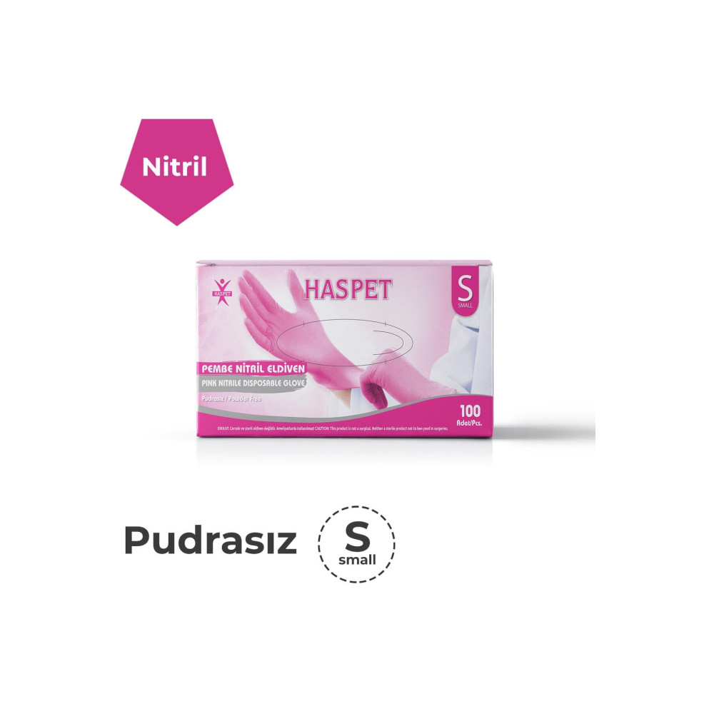 Has-Pet Pembe Nitril Pudrasız Eldiven - S Ev Temizliği Fiyatı