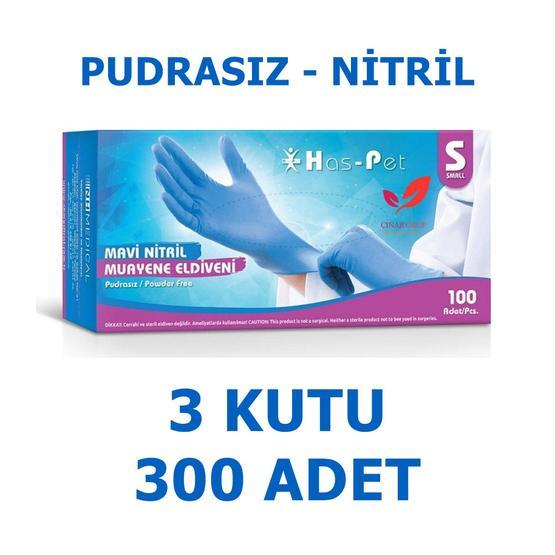 Has-Pet Small 100'lü Mavi Pudrasız Nitril Muayene Eldiveni Unisex Eldiven Fiyatı