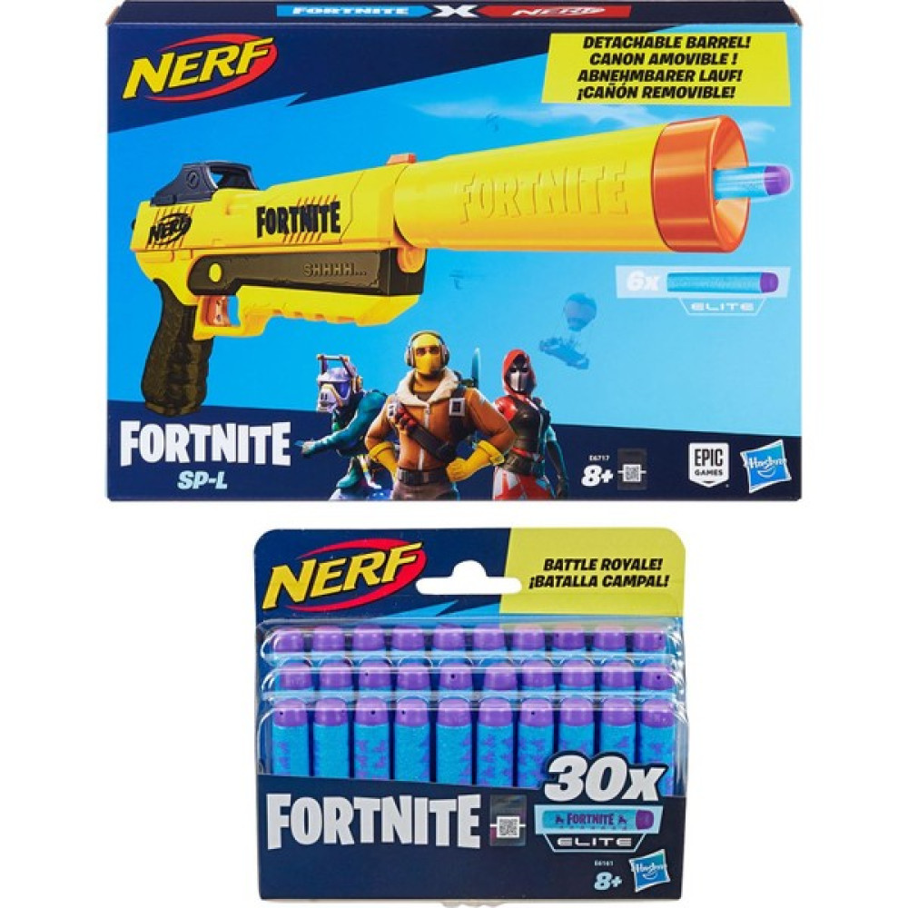 Hasbro Nerf Fortnite Sp-L + Nerf Fortnite Elite Dart 30'lu Yedek Paket Açık Hava, Deniz ve Spor Oyuncakları Fiyatı
