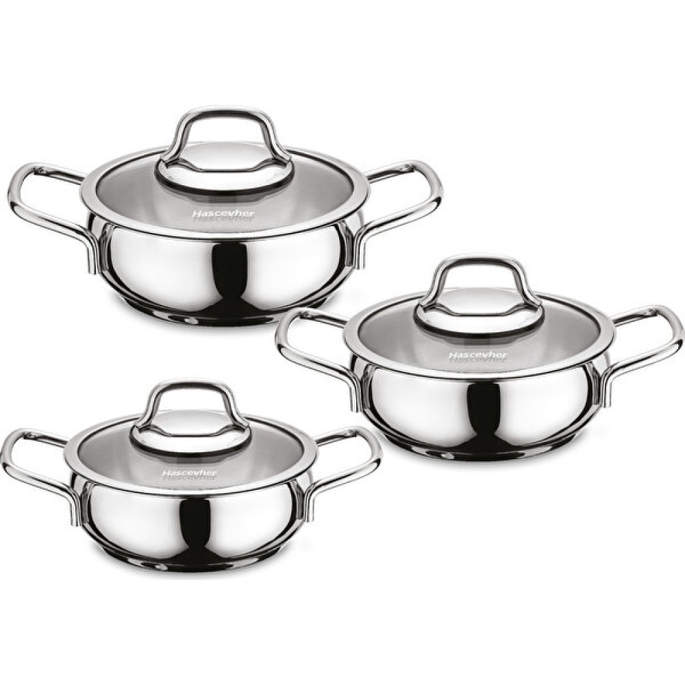 Hascevher Cemile 6 Pcs Sahan Set (14/16/18) Tencereler Fiyatı