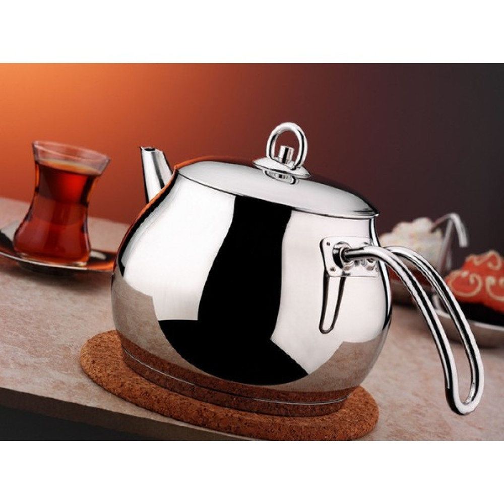 Hascevher Çiğdem Orta Boy Çelik Demlik - 1,5 Lt - Gümüş Çay / Çaydanlık Setleri Fiyatı