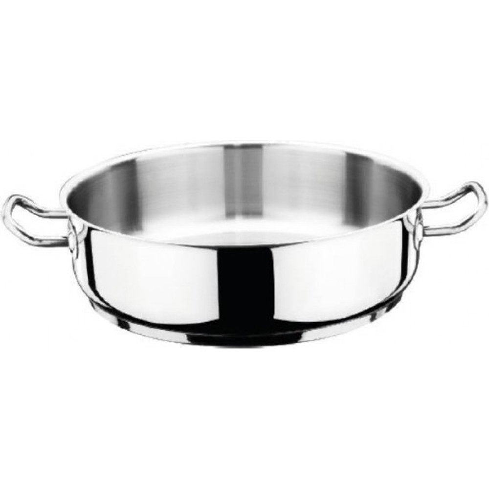 Hascevher Horeca Çift Kulp Çelik Tava 40 x 12 cm - Gümüş Tavalar Fiyatı