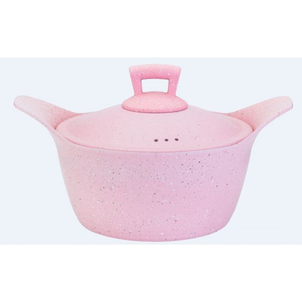 Hascevher Safir Granit Tencere 22 x 11 cm Granit Kapaklı Pembe Renk Tencere / Tava Setleri Fiyatı