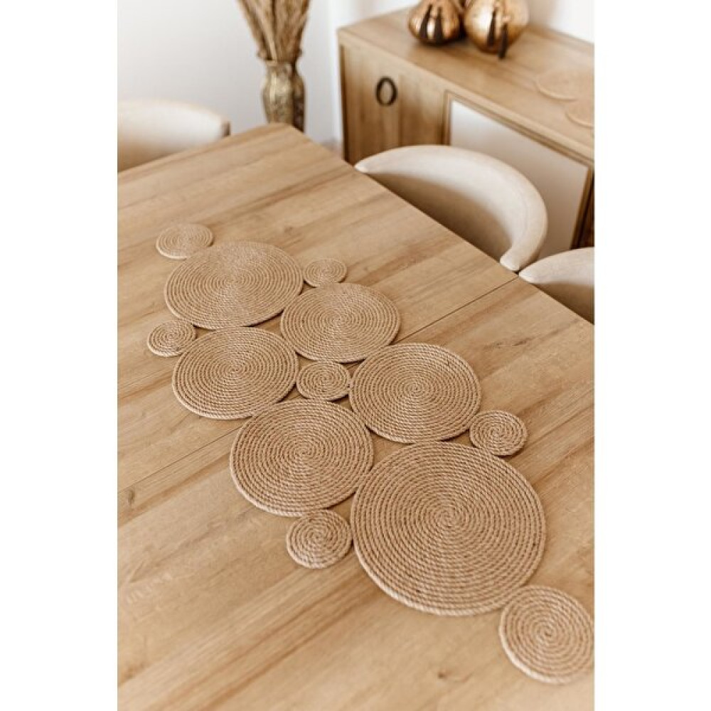 Hasır Jüt Salon Mutfak Masa Örtüsü Runner - 75 x 35 cm - Toprak Masa Örtüsü Fiyatı