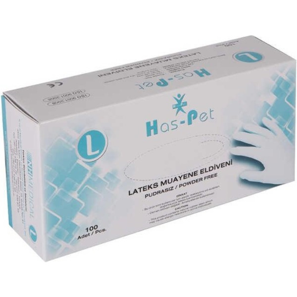Haspet Latex Pudrasız Eldiven Large 100'LÜ Temizlik Malzemeleri Fiyatı