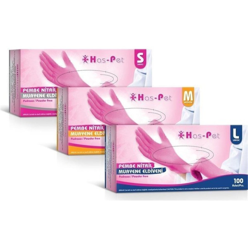 Haspet Pembe Nitril Muayene Eldiveni Pudrasız 100 lü Paket Large 1 Paket Temizlik Malzemeleri Fiyatı