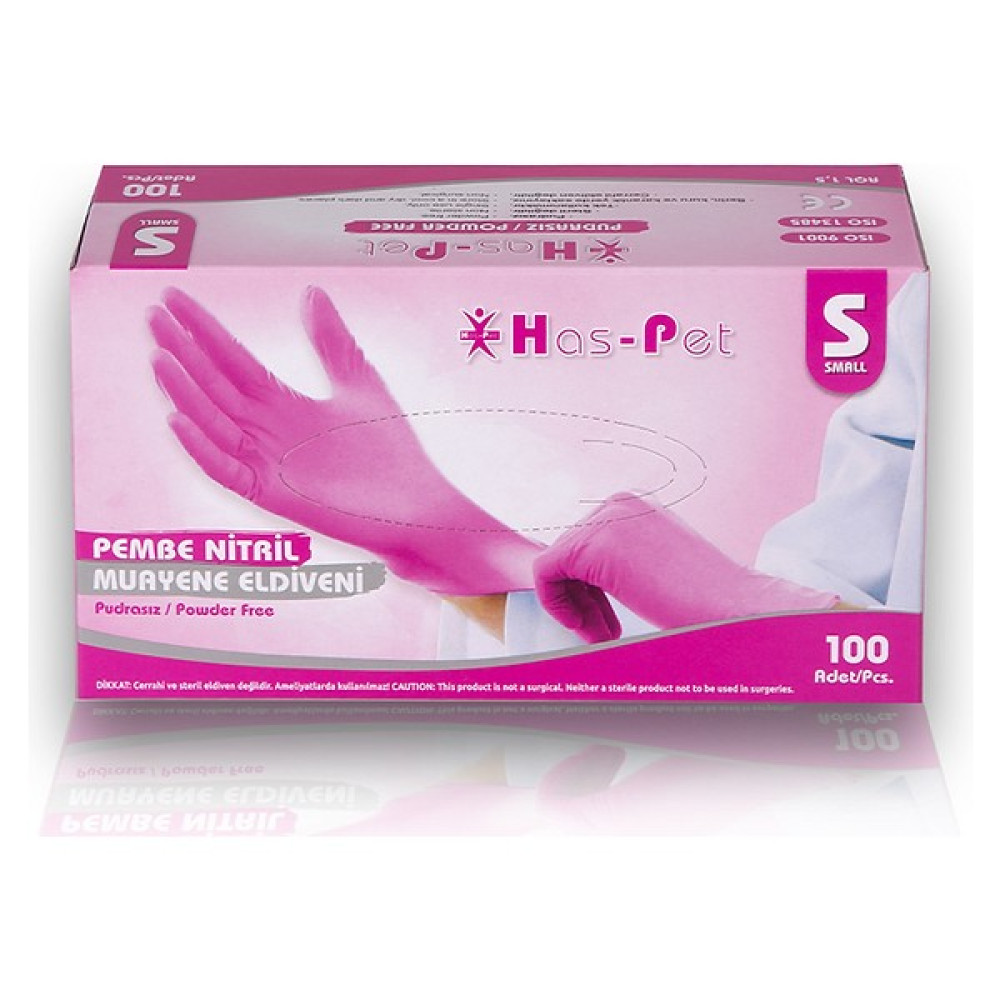 Haspet Pembe Nitril Pudrasız Eldiven 1 Koli (20 Adet) Small Mutfak Sarf Malzemeleri Fiyatı