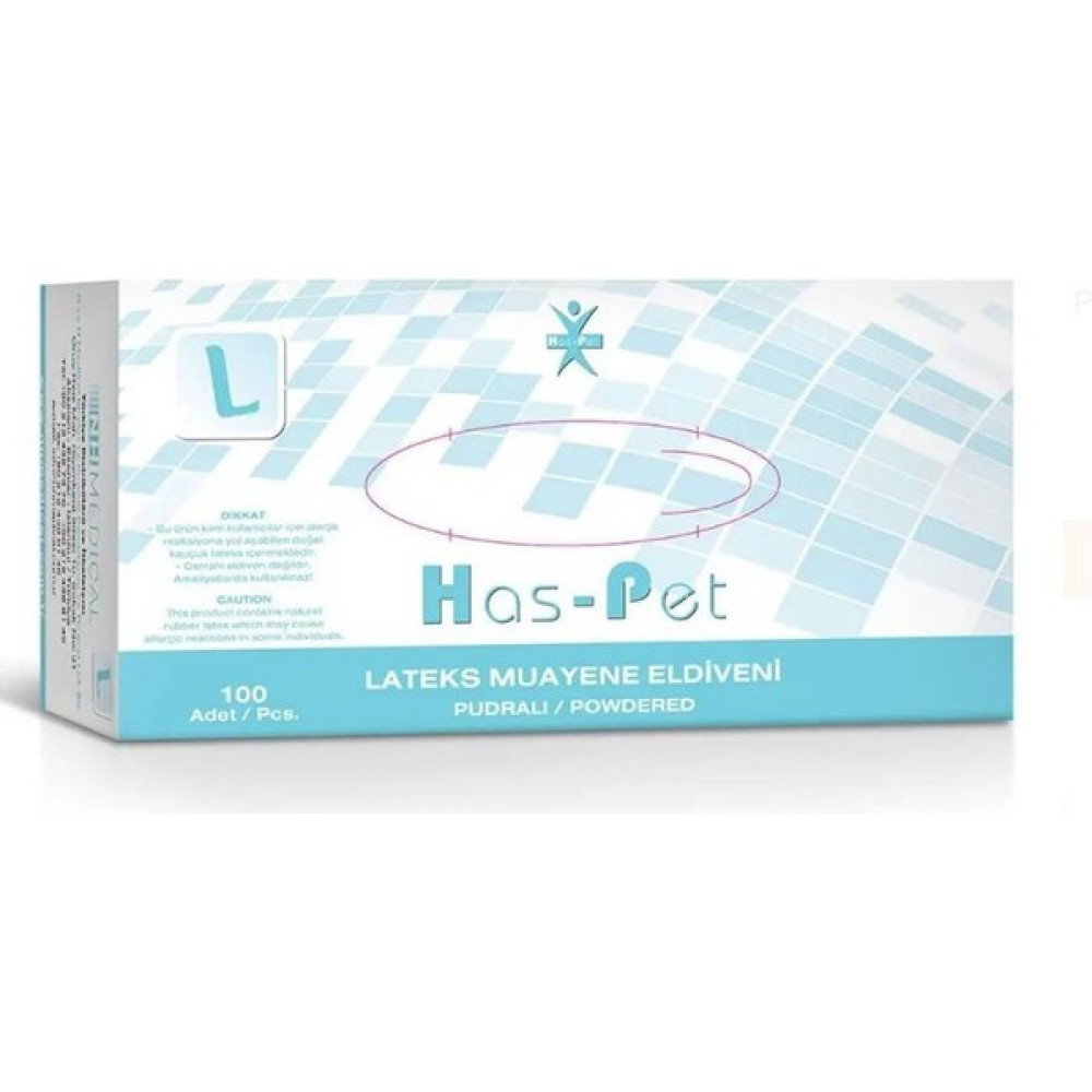 Haspet Pudralı Lateks Eldiven - L Temizlik Malzemeleri Fiyatı