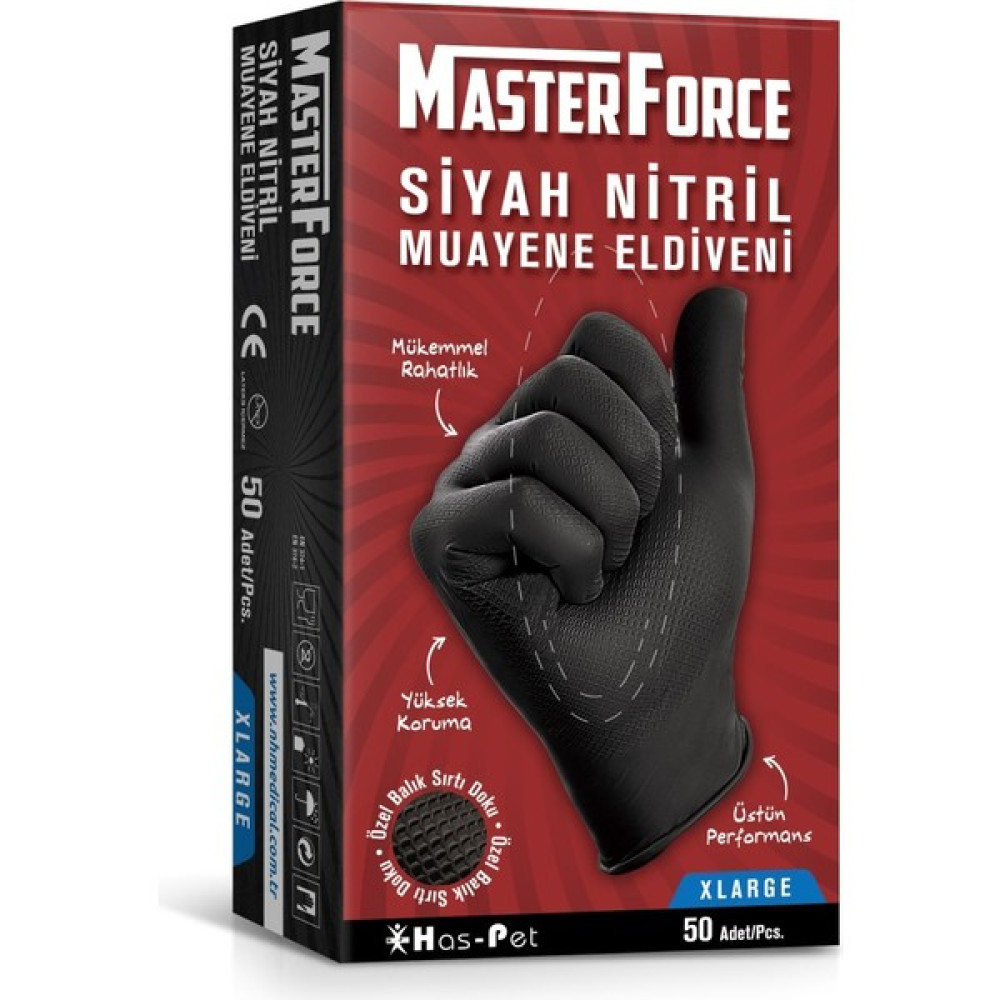 Haspet Siyah Masterforce Nitril Eldiven - Xl Temizlik Malzemeleri Fiyatı