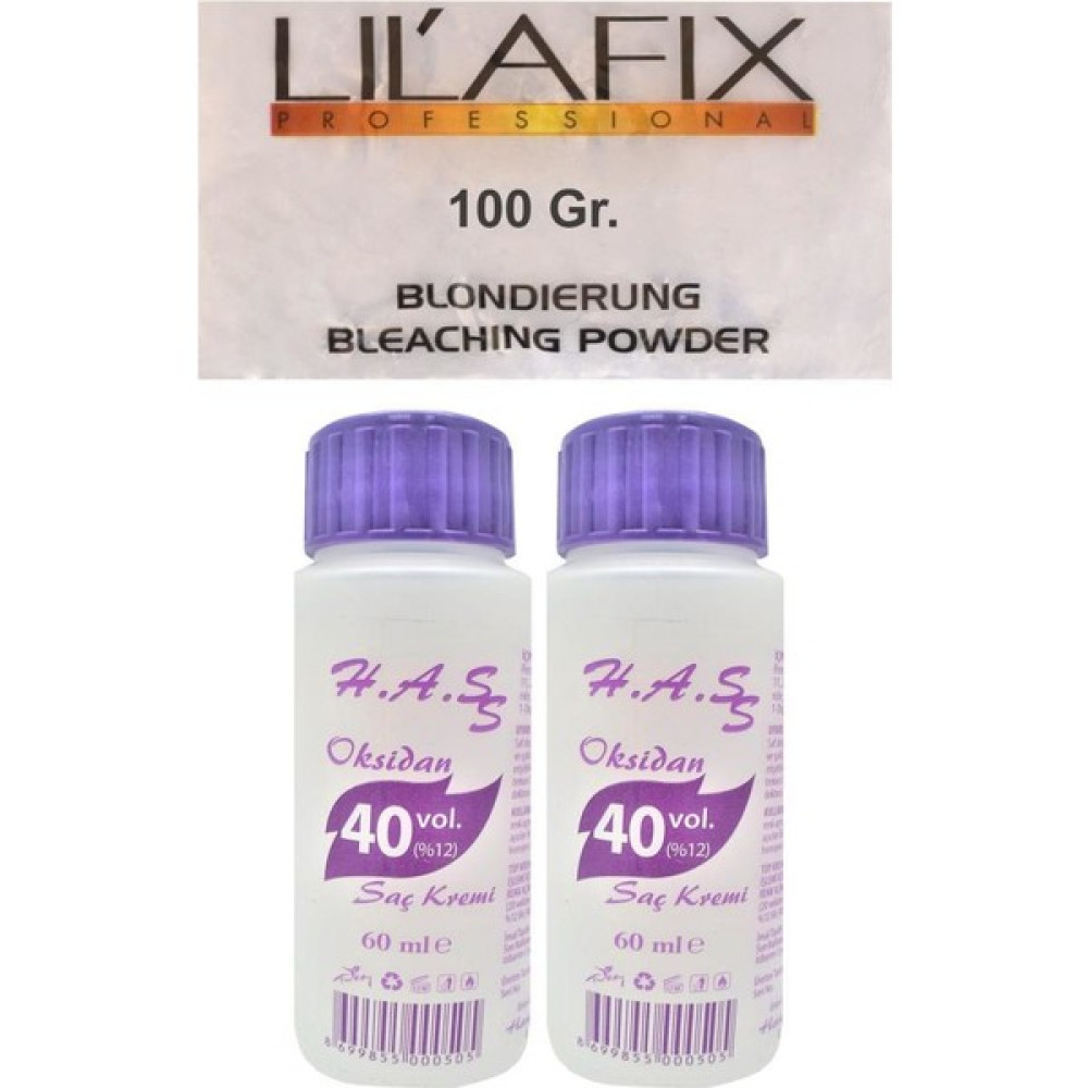 H.A.SS Oksidan 40 Volüm 60 Ml. (2 Ad.) + Lilafix Toz Saç Açıcı Oryal 100 Gr. Saç Boyası Fiyatı