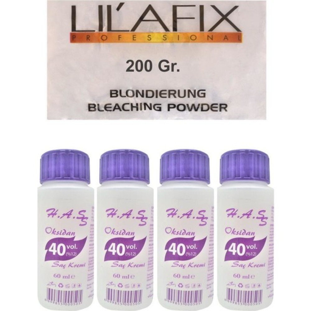 H.A.SS Oksidan 40 Volüm 60 Ml. (4 Ad.) + Lilafix Toz Saç Açıcı Oryal 200 Gr. Saç Boyası Fiyatı