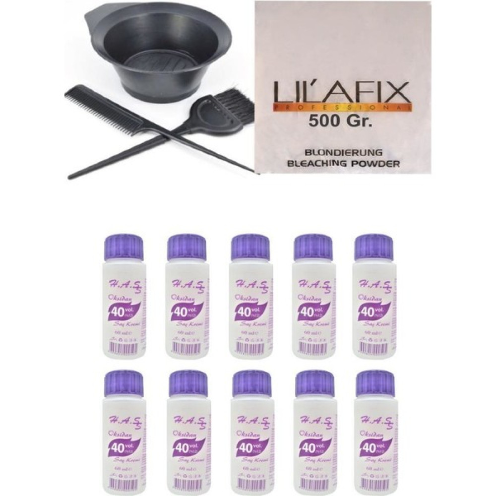 H.A.SS Oksidan 60 Ml. (10 Ad.) + Lilafix Toz Saç Açıcı Oryal 500 Gr.+Boyama Seti Oto Boyaları Fiyatı