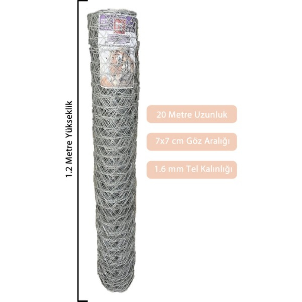 Hastel Hataş Teknik Hırdavat Bahçe Çit Teli 120 cm Yükseklik 20 Metre Uzunluk 1,6 mm Kalınlık - Gri Bahçe Çiti Fiyatı