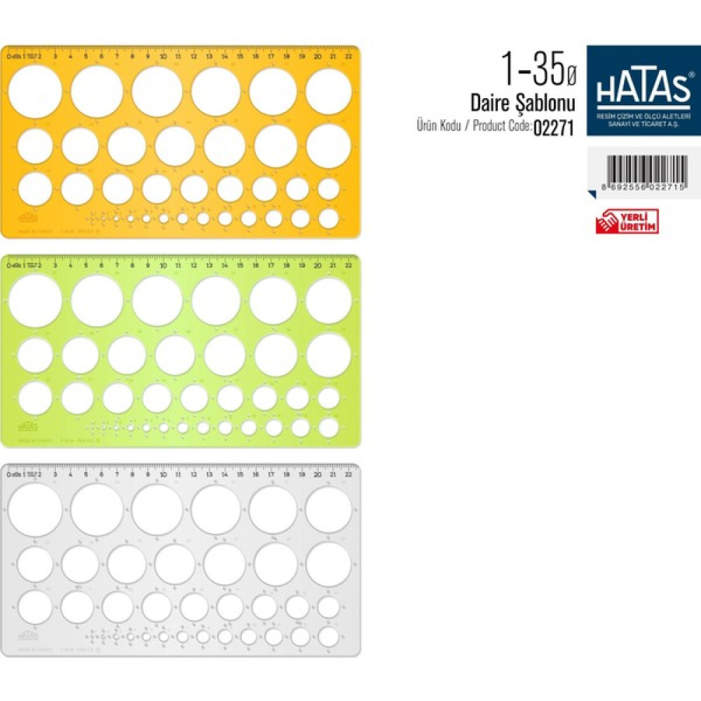 Hatas Daire Şablonu 1-35 Mm. (Ekonomik) No:02271 Oto Boyaları Fiyatı