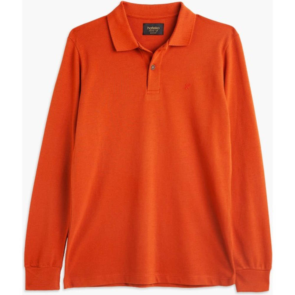Hateko Erkek %100 Pamuk Turuncu Uzun Kollu Polo Yaka Tişört Erkek T-shirt Fiyatı