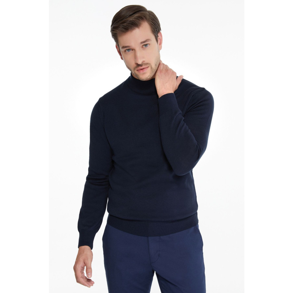 Hatemoğlu Erkek Lacivert Regular Fit Yarım Balıkçı Triko Kazak L Beden Bayan Kazak & Süveter & Triko Fiyatı