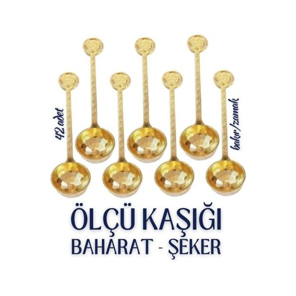 Hatiç Store 30+12 Adetşeker ve Ölçü Kaşığı - Gold Çatal / Kaşık / Bıçak Takımları Fiyatı