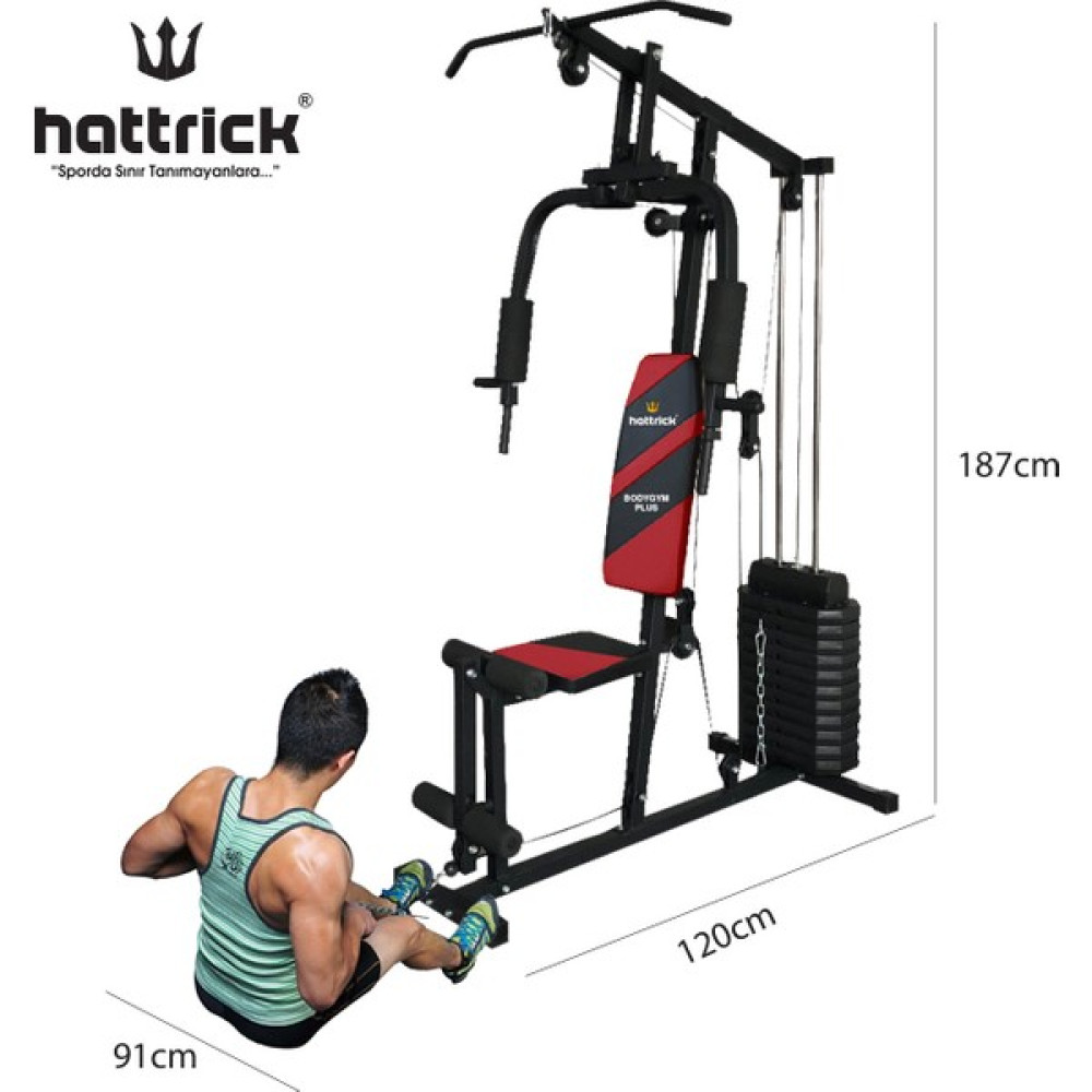 Hattrick Bodygym Plus Vücut Geliştirme Çalışma Istasyonu - 60 kg Plaka Ağırlıklı Kondisyon Aletleri Fiyatı