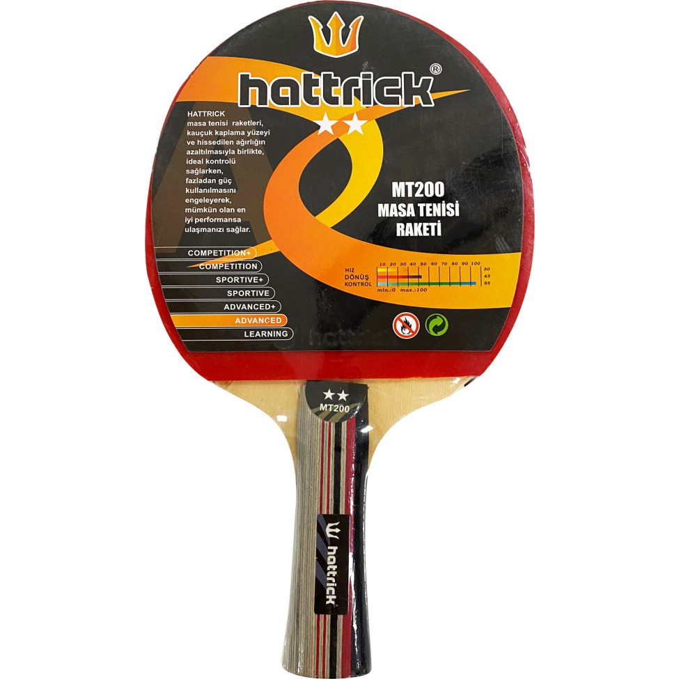 Hattrick MT200 Masa Tenisi Raketi - Siyah Tenis & Badminton Fiyatı