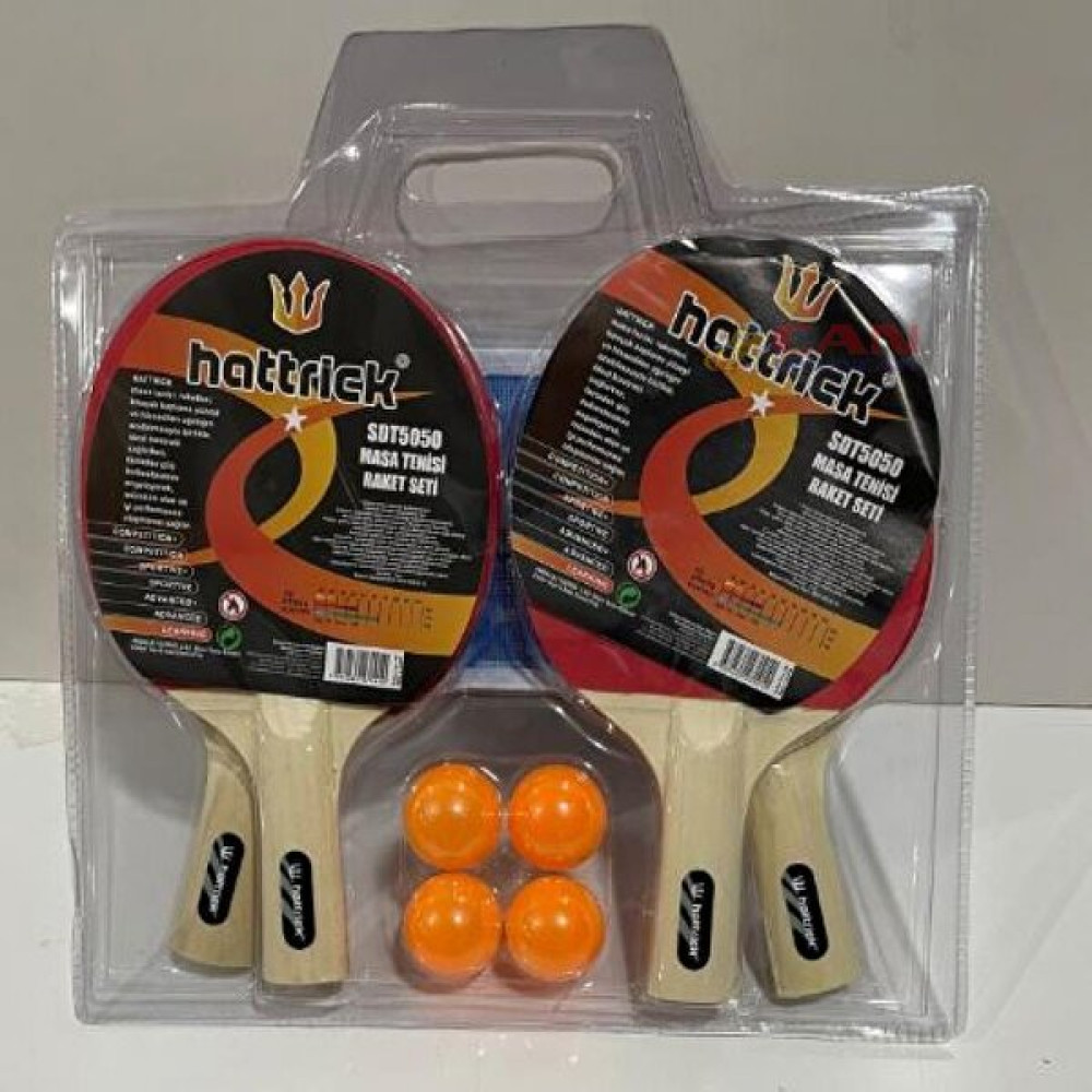 Hattrick SDT5050 Masa Tenis Raket Set 4 Raket + 4 Top + Ağdemir Tenis & Badminton Fiyatı