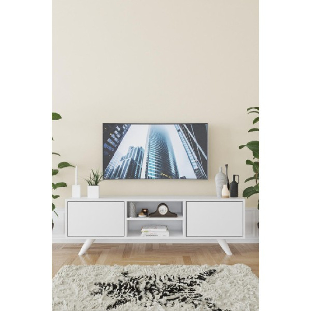 Haus Modüler Haus Modüler Haus Romeo Tv Sehpası Beyaz Tv Ünitesi / Sehpası Fiyatı