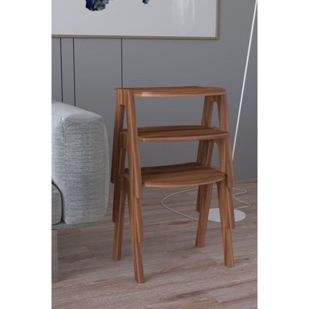 Haus Modüler Zigon Sehpa & Orta Sehpa - Ceviz - Deniz Model Zigon Sehpa Fiyatı