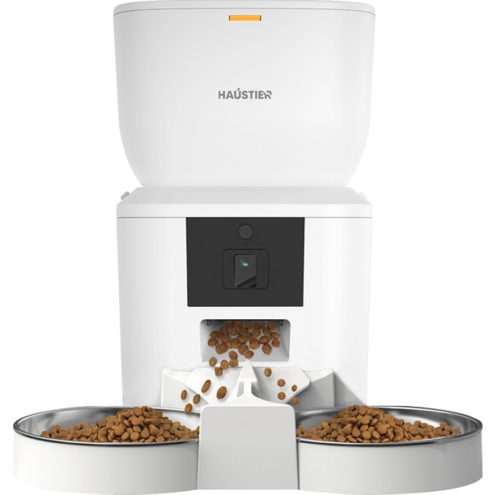 Haustier QQ025-DUAL Kameralı Akıllı Kedi Köpek Otomatik Mama Kabı, App Uzaktan Kontrol, Sesle Çağırma, 480P Kamera, 4lt Hazne, Çift Metal Kase - Beyaz Evcil Hayvan Ürünleri Fiyatı