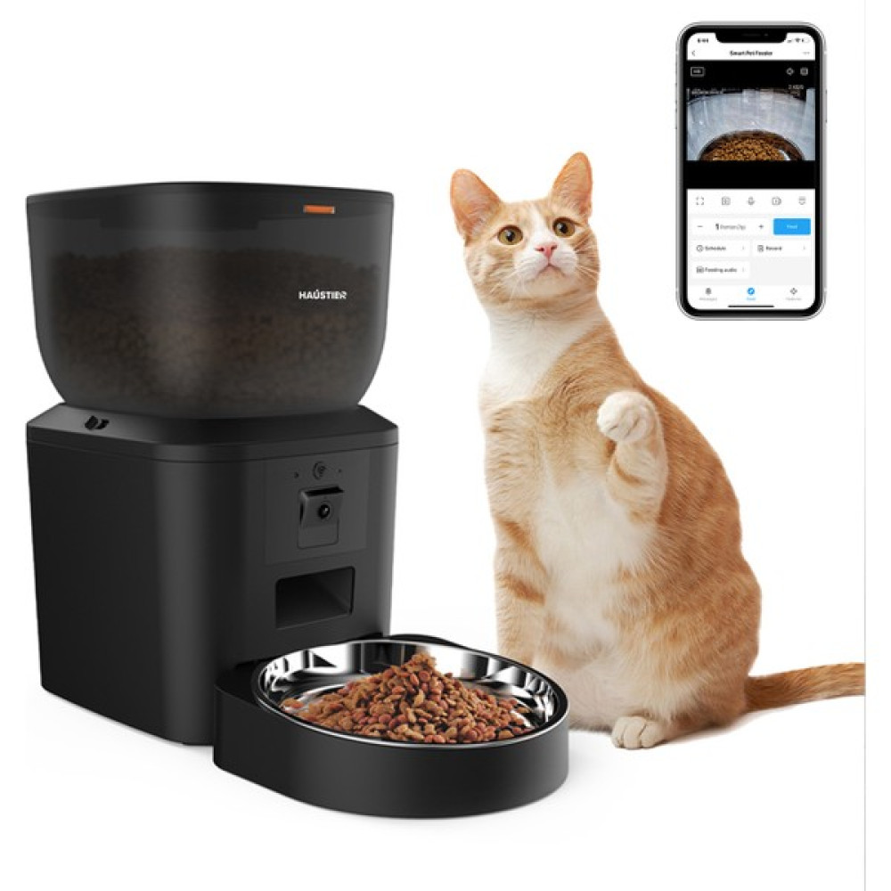 Haustier QQ029 Kameralı 1080P Gece Görüş, Akıllı Kedi Köpek Mama Kabı, 2.4ghz/5ghz, 4lt, Metal Kase - Siyah Evcil Hayvan Ürünleri Fiyatı