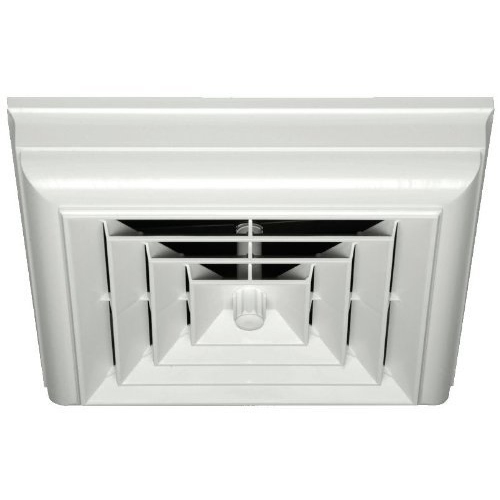 Havaco Quick Connect HT-CCG6B-S1D White Square Capital Crown Ceiling Diffuser and 6 in. Boot with Rotary Damper