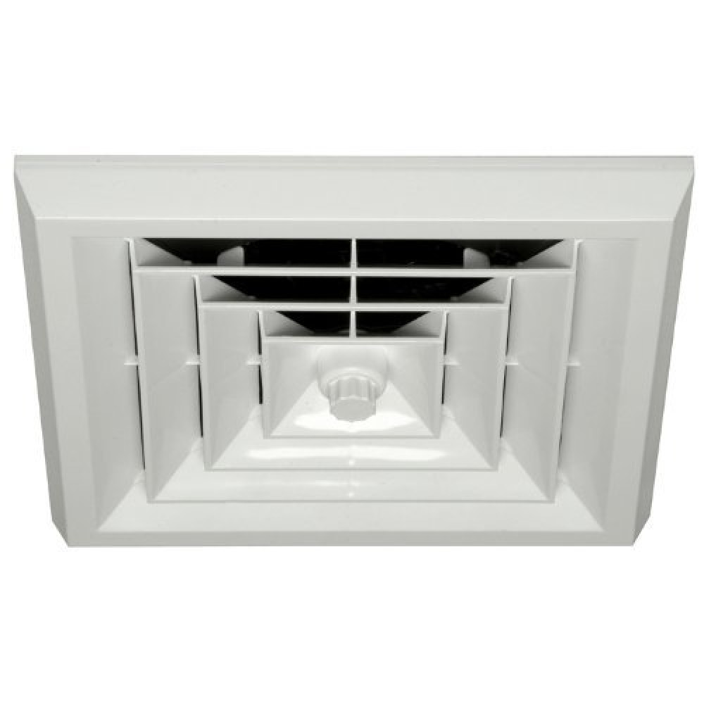 Havaco Quick Connect HT-GRB-S1D White Square Ceiling Diffuser 8-7-6 in. Reducing Boot and Rotary Damper