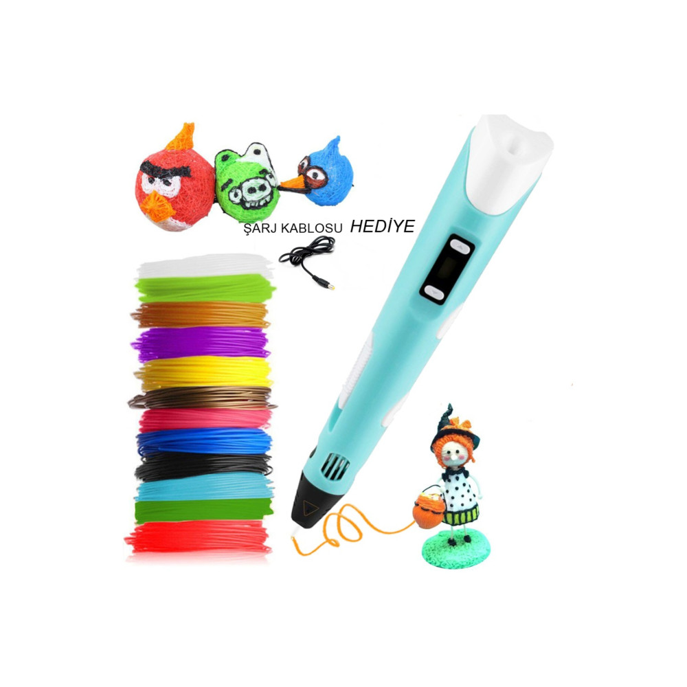 Havana Renkli 3d Kalem pen Çocuk yazıcı Kalemi 3 renkli Üç Boyutlu Printer Filament Çizim Yazıcısı Çocuk Teknik Çizim ve Grafik Kalemi Fiyatı