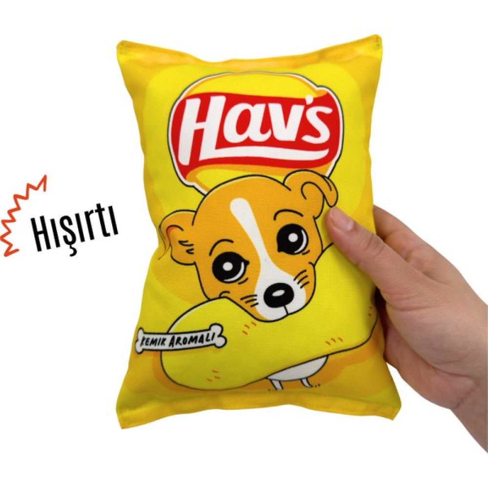 Havhav Sarı Hav's Peluş Cips Hışırtı Sesli Köpek Oyuncağı Cips Şeklinde Ses Çıkaran Köpek Oyun Arkadaşı Evcil Hayvan Ürünleri Fiyatı
