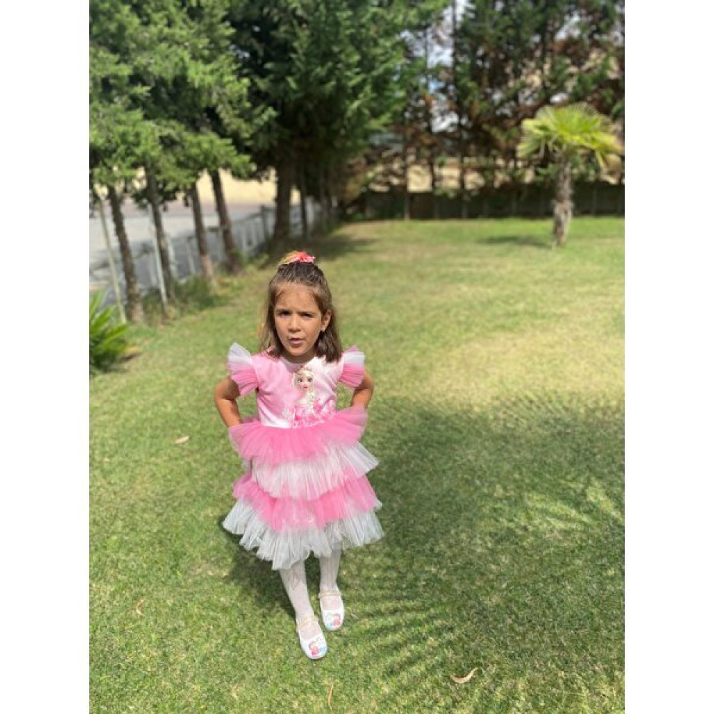 Haviniko Çocuk Giyim Kız Katkat Elsa Elbise Etek Tüllü Kız Çocuk Elbise Fiyatı