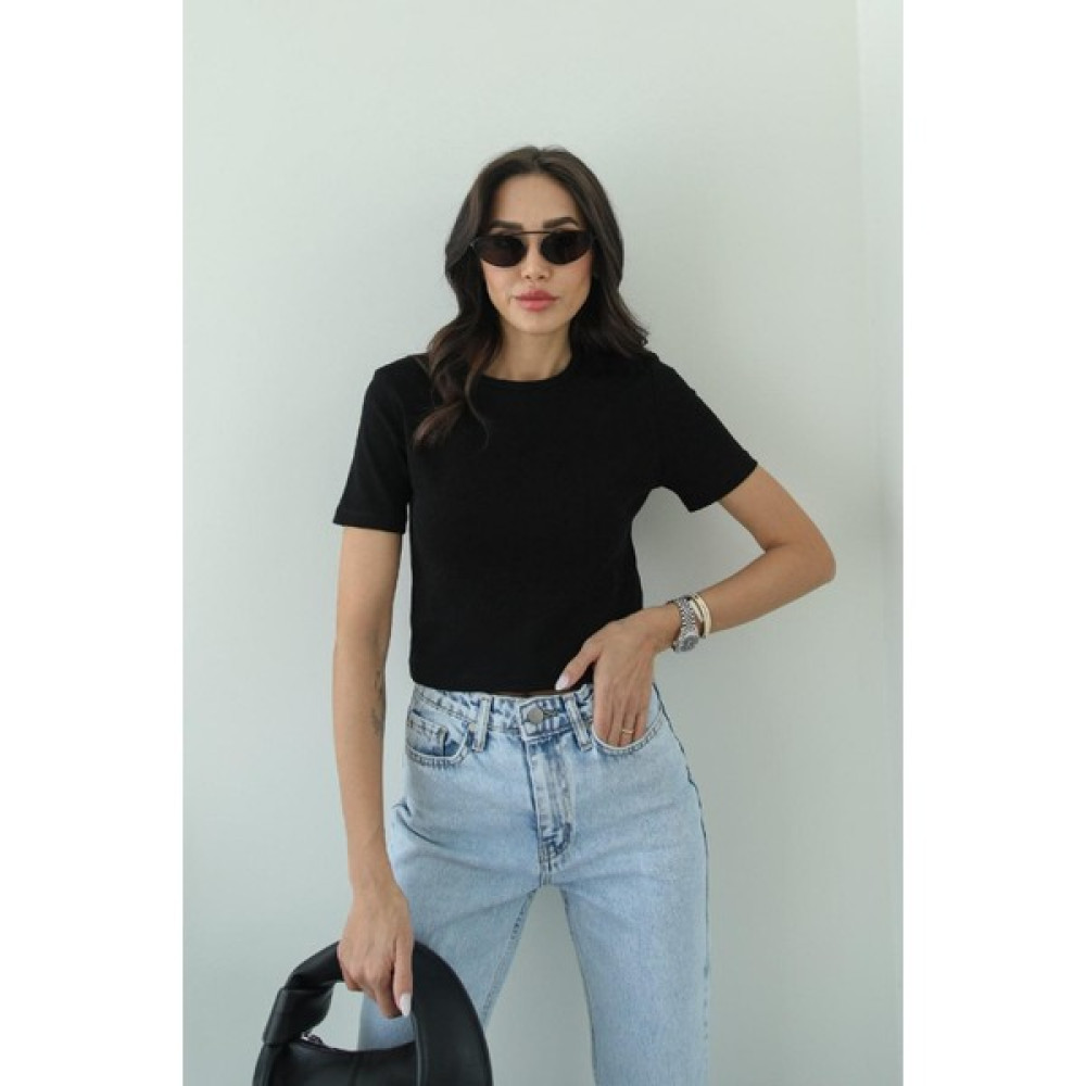 Havoş Siyah Crop T-Shirt Bayan T-shirt Fiyatı