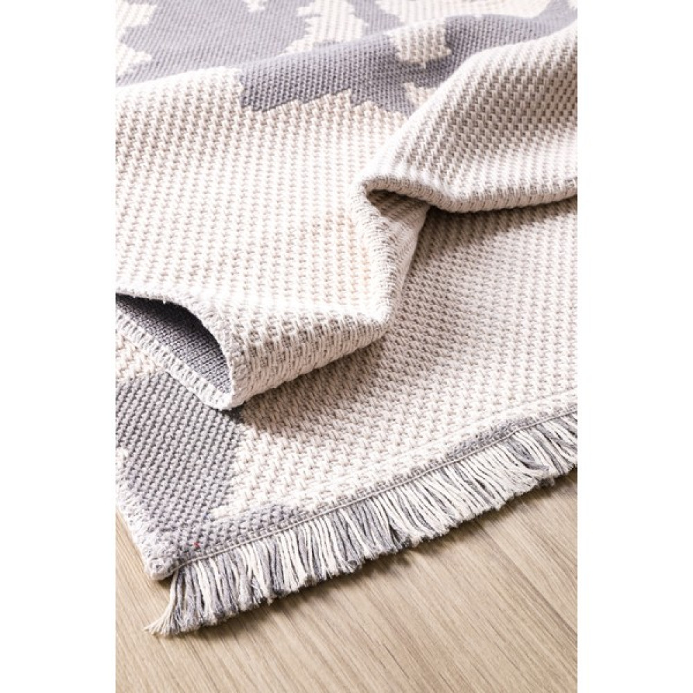 Havvana Home Kaymaz Tabanlı Modern Dokuma Kilim Sisal Halı Çamaşır Makinasında Yıkanabilir Halı - Krem - Gri - 80 x 300 cm Kilim Fiyatı