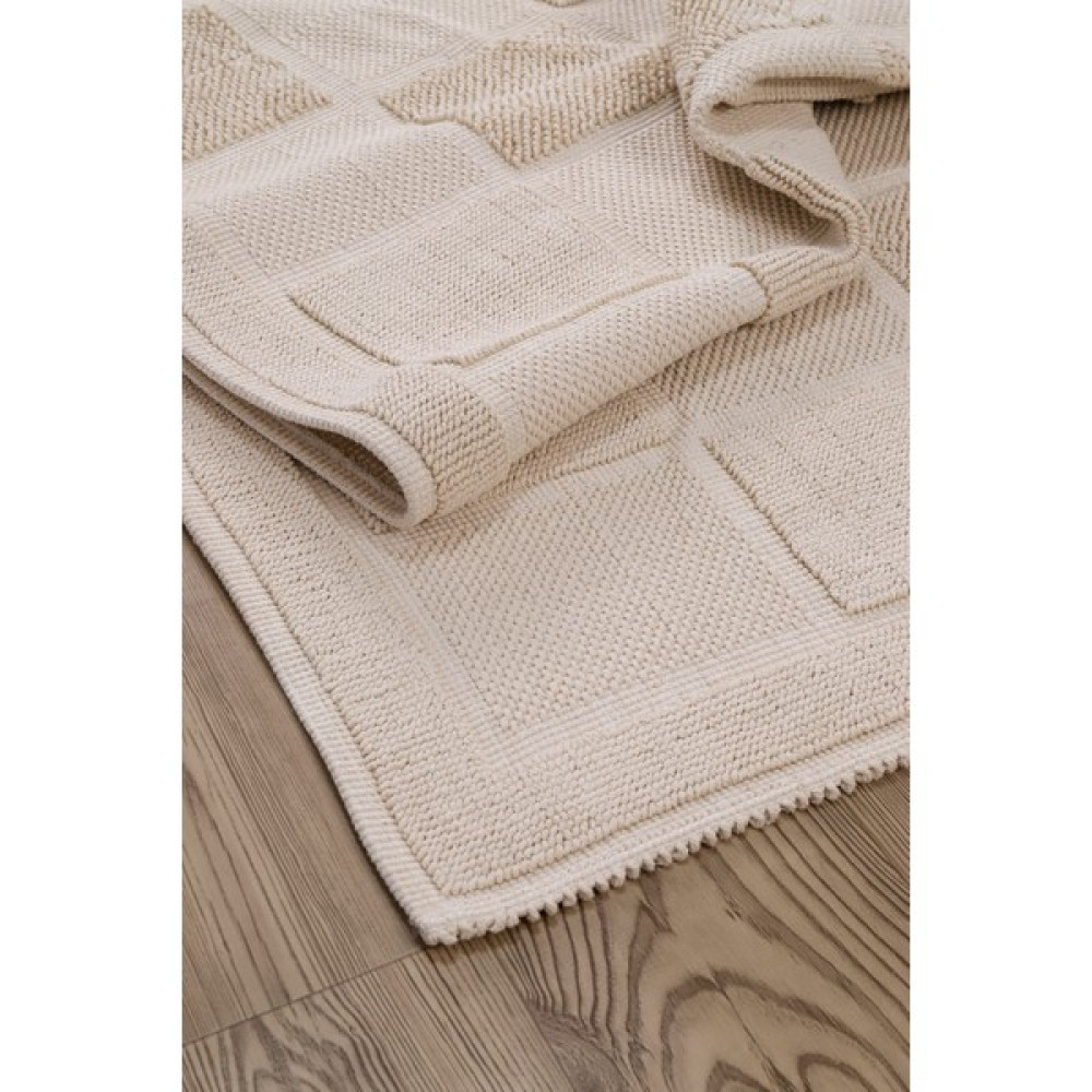 Havvana Home Pamuk Bukle Serisi Kaymaz Taban Yıkanabilir Dokuma Modern Halı & Kilim - 50 x 80 cm - Krem Rengi Kilim Fiyatı