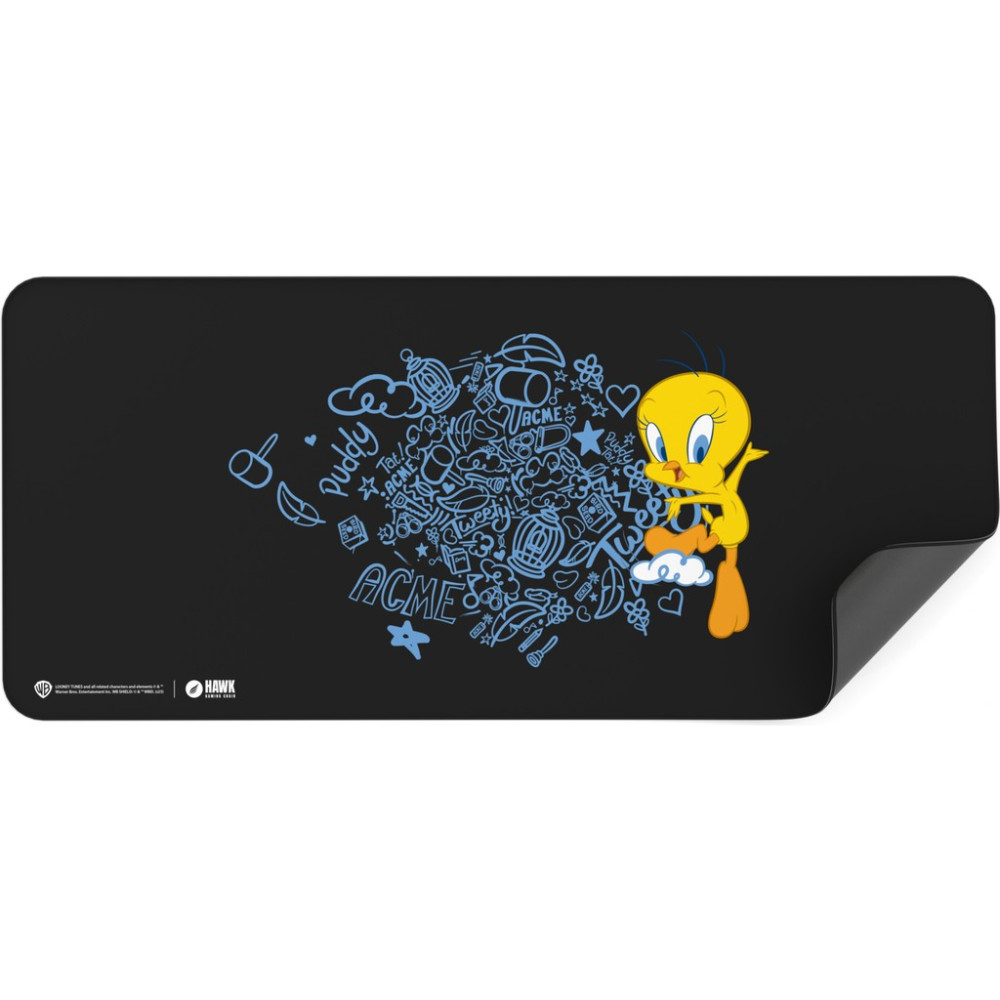 Hawk Gaming Chair Looney Tunes Tweety Graffiti 90x40 Kaymaz Taban 3mm Mouse Pad - Siyah - Tweety Mouse Pad Fiyatı