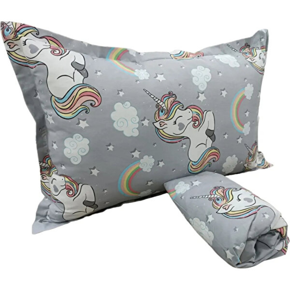 Hayal Çeyiz Tek Kişilik Lastikli Çarşaf Takımı Unicorn Çocuklar ve Gençler Için Pamuklu - 100x200 - Gri Çarşaf Fiyatı